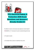 TPC Electrical Safety & Protection &lpar;2026&rpar; Exam Questions & Answers &vert; 200&plus; Practice Questions &vert; Lockout&sol;Tagout&comma; NEC&comma; Circuit Protection&comma; Grounding & Electrical Safety