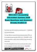 WGU D217 Accounting Information Systems Exam Questions & Answers &lpar;2026&rpar; &vert; 450&plus; Practice Questions &vert; AIS&comma; ERP&comma; Internal Controls&comma; SDLC&comma; Database Management & Transaction Processing &vert; Western Governors University