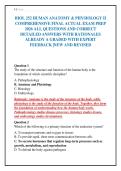 BIOL 252 HUMAN ANATOMY & PHYSIOLOGY II&NewLine;COMPREHENSIVE FINAL ACTUAL EXAM PREP&NewLine;2026 ALL QUESTIONS AND CORRECT&NewLine;DETAILED ANSWERS WITH RATIONALES&NewLine;ALREADY A GRADED WITH EXPERT&NewLine;FEEDBACK &vert;NEW AND REVISED