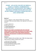 NUR265 &ndash; ADVANCED CONCEPTS OF MEDICALSURGICAL NURSING COMPREHENSIVE&NewLine;EXAMINATION 1 150 QUESTIONS AND CORRECT&NewLine;DETAILED ANSWERS WITH RATIONALES &vert;TOP&NewLine;RATED VERSION FOR 2026 BY EXPERTS &vert;RATED A&plus;&NewLine;&vert;NEW AND REVISED&NewLine;