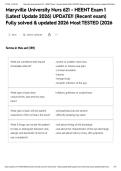 Maryville University Nurs 621 - HEENT Exam 1 &lpar;Latest Update 2026&rpar; UPDATE&excl;&excl; &lpar;Recent exam&rpar; Fully solved & updated 2026 Most TESTED &lpar;2026&NewLine;&NewLine;