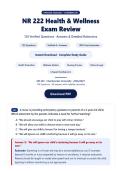 NR 222 Health & Wellness Exam Review Latest 2026 &vert; 120 Practice Questions with Verified Answers & Detailed Rationales &vert; Guaranteed A&plus;