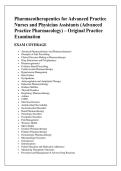 Pharmacotherapeutics for Advanced Practice &NewLine;Nurses and Physician Assistants &lpar;Advanced &NewLine;Practice Pharmacology&rpar; &ndash; Original Practice &NewLine;Examination