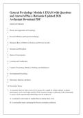 General Psychology Module 1 EXAM with Questions &NewLine;and Answers&sol;Plus a Rationale Updated 2026 &NewLine;A&plus;&sol;Instant Download PDF 