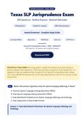 Texas SLP Jurisprudence Exam Review Latest 2026 &vert; 200 Practice Questions with Verified Answers & Detailed Rationales &vert; Guaranteed Pass