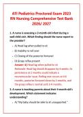 ATI Pediatrics Proctored Exam 2023 RN Nursing Comprehensive Test Bank 2026&sol; 2027