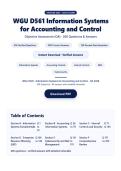WGU D561 Information Systems for Accounting and Control&colon; 200 Verified Questions with Detailed Rationales