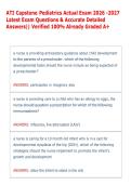 ATI Capstone Pediatrics Actual Exam 2026 -2027 &NewLine;Latest Exam Questions & Accurate Detailed &NewLine;Answers&vert;&vert; Verified 100&percnt; Already Graded A&plus; 