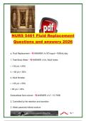 NURS 5461 Fluid & Electrolyte Replacement &vert; 180&plus; Exam Questions & Verified Answers &vert; IV Fluid Therapy&comma; Crystalloids&comma; Colloids&comma; Electrolytes&comma; Dehydration & Fluid Resuscitation &vert; MSN&sol;FNP