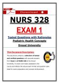 NURS 328 Exam 1 &ndash; Pediatric Health Concepts &ndash; &lpar;2026&rpar; Actual Questions & Answers &lpar;Drexel&rpar; 100&percnt; Guarantee Pass