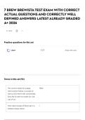 7 BREW BREWISTA TEST EXAM WITH CORRECT ACTUAL QUESTIONS AND CORRECTLY WELL DEFINED ANSWERS LATEST ALREADY GRADED A&plus; 2026
