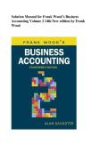 Solution Manual for Frank Wood's Business Accounting Volume 2&comma; 14th Edition by Frank Wood &vert; Step-by-Step Solutions &vert; Accounting Study Resource