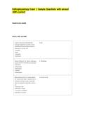 Pathophysiology Exam 1 Sample Questions with answer 100&percnt; correct