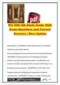 PCI DSS ISA &lpar;Internal Security Assessor&rpar; Certification &vert; 300&plus; Exam Questions & Correct Answers &vert; PCI DSS Requirements&comma; Cardholder Data Security&comma; Network Security&comma; Compliance & Risk Management &vert; PCI Security Standards Council &lpar;PCI SSC&rpar;
