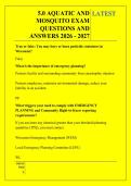 5&period;0 AQUATIC AND &NewLine;MOSQUITO EXAM &NewLine;QUESTIONS AND &NewLine;ANSWERS 2026 - 2027