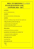 BIOL 235 MIDTERM 1 &NewLine;EXAM QUESTIONS AND &NewLine;ANSWERS 2026 - 2027 