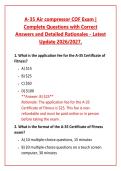 A-35 Air compressor COF Exam &vert; Complete Questions with Correct Answers and Detailed Rationales - Latest Update 2026&sol;2027&period;