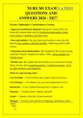 NURS 301 EXAM &NewLine;QUESTIONS AND &NewLine;ANSWERS 2026 - 2027