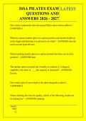 ISSA PILATES EXAM &NewLine;QUESTIONS AND &NewLine;ANSWERS 2026 - 2027