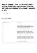 NSG 521 &ndash; EXAM 1 PREP EXAM WITH CORRECT ACTUAL QUESTIONS AND CORRECTLY WELL DEFINED ANSWERS LATEST ALREADY GRADED A&plus; 2026