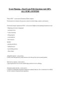 Event Planning &ndash; Final Exam &vert; Complete Final Exam Questions and 100&percnt; Verified Answers &vert; Exam Preparation Study Guide