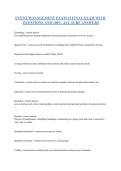 Event Management Exam &num;1 Final Exam &ndash; 100&percnt; Correct Questions & Verified Answers &vert; Complete Exam Study Guide