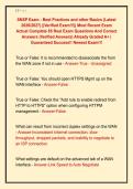SNSP Exam - Best Practices and other Basics &lpar;Latest &NewLine;2026&sol;2027&rpar; &vert;&vert;Verified Exam&excl;&excl;&excl;&vert;&vert; Most Recent Exam &NewLine;Actual Complete 85 Real Exam Questions And Correct &NewLine;Answers &lpar;Verified Answers&rpar; Already Graded A&plus; &vert; &NewLine;Guaranteed Success&excl;&excl; Newest Exam&excl;&excl;&excl; 