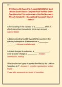 STC Series 66 Exam 01A &lpar;Latest 2026&sol;2027&rpar; &vert;&vert; Most &NewLine;Recent Exam Actual Complete Real Verified Exam &NewLine;Questions And Correct Answers &lpar;Verified Answers&rpar; &NewLine;Already Graded A&plus; &vert; Guaranteed Success&excl;&excl; Newest &NewLine;Exam&excl;&excl;&excl; 