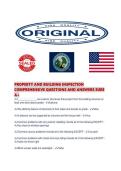 PROPERTY AND BUILDING INSPECTION COMPREHENSIVE QUESTIONS AND ANSWERS