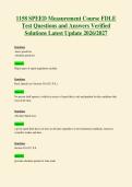 1158 SPEED Measurement Course FDLE&NewLine;Traffic Script Exam Questions and Answers&NewLine;Verified Solutions Latest Update 2026&sol;2027