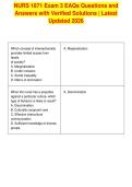 NURS 1871 Exam 3 EAQs Questions and&NewLine;Answers with Verified Solutions &vert; Latest&NewLine;Updated 2026