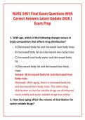 NURS 5461 Final Exam Questions With Correct Answers Latest Update 2026 &vert; Exam Prep