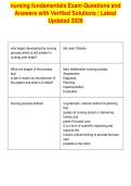 nursing fundamentals Exam Questions and&NewLine;Answers with Verified Solutions &vert; Latest&NewLine;Updated 2026