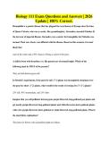 Biology 111 Exam Questions and Answers &vert; 2026&NewLine;Update &vert; 100&percnt; Correct&period;