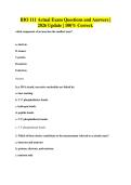 BIO 111 Actual Exam Questions and Answers &vert;&NewLine;2026 Update &vert; 100&percnt; Correct&period;