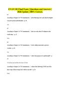 EVAN 101 Final Exam &vert; Questions and Answers &vert;&NewLine;2026 Update &vert; 100&percnt; Correct&period;