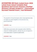 ACCOUNTING 405 Exam &lpar;Latest Exam 2026 &NewLine;Latest Exam Actual Complete Real &NewLine;Questions And Correct Answers &lpar;Verified &NewLine;Answers&rpar; Already Graded A&plus; &vert; Guaranteed &NewLine;Success&excl;&excl; Newest Exam &vert; Just Released&excl;&excl;