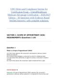 UHC Ethics and Compliance Section for Certification Exam &ndash; UnitedHealthcare Medicare Advantage Certification &ndash; 2026&sol;2027 Edition &ndash; 50 Questions with Evidence-Based Verified Answers &vert; with complete solutions&period;