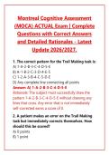 Montreal Cognitive Assessment &lpar;MOCA&rpar; ACTUAL Exam &vert; Complete Questions with Correct Answers and Detailed Rationales - Latest Update 2026&sol;2027&period;