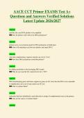 AACE CCT Primer EXAMS Test A&plus;&NewLine;Questions and Answers Verified Solutions&NewLine;Latest Update 2026&sol;2027