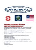 PROMETRIC CNA CORRECT TEST PAPER QUESTIONS AND ANSWERS SURE A&period;pd