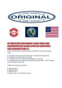 NC MEDICARE SUPPLEMENT LONG TERM CARE COMPREHENSIVE EXAMS UPDATED QUESTIONS