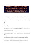 FLORIDA LP MASTER QUALIFIER ACTUAL EXAM QUESTIONS WITH ANSWERSN2026-2027 GRADED A&plus; FOR 2026 ASSURED EXCEL&excl;&excl;
