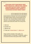 CPHQ EXAM &lpar;LATEST EXAM 2026&sol;2027&rpar; MOST &NewLine;RECENT EXAM ACTUAL COMPLETE REAL VERIFIED &NewLine;EXAM QUESTIONS AND CORRECT ANSWERS &NewLine;&lpar;VERIFIED ANSWERS&rpar; ALREADY GRADED A&plus; &vert; &NewLine;GUARANTEED SUCCESS&excl;&excl; NEWEST EXAM&excl;&excl;&excl; 