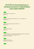 150 TCRN Test Exam Final Exam A&plus;&NewLine;Questions and Answers Verified Solutions&NewLine;Latest Update 2026&sol;2027