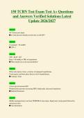 150 TCRN Test Exam Test A&plus; Questions&NewLine;and Answers Verified Solutions Latest&NewLine;Update 2026&sol;2027