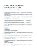CIS 101 FINAL EXAM WITH ACCURATE SOLUTIONS