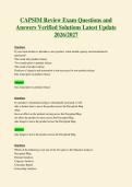 CAPSIM Review Exam Questions and&NewLine;Answers Verified Solutions Latest Update&NewLine;2026&sol;2027