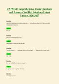 CAPSIM Comprehensive Exam Questions&NewLine;and Answers Verified Solutions Latest&NewLine;Update 2026&sol;2027
