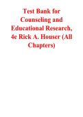 Test Bank for Counseling & Educational Research &lpar;4th Edition&rpar; by Houser